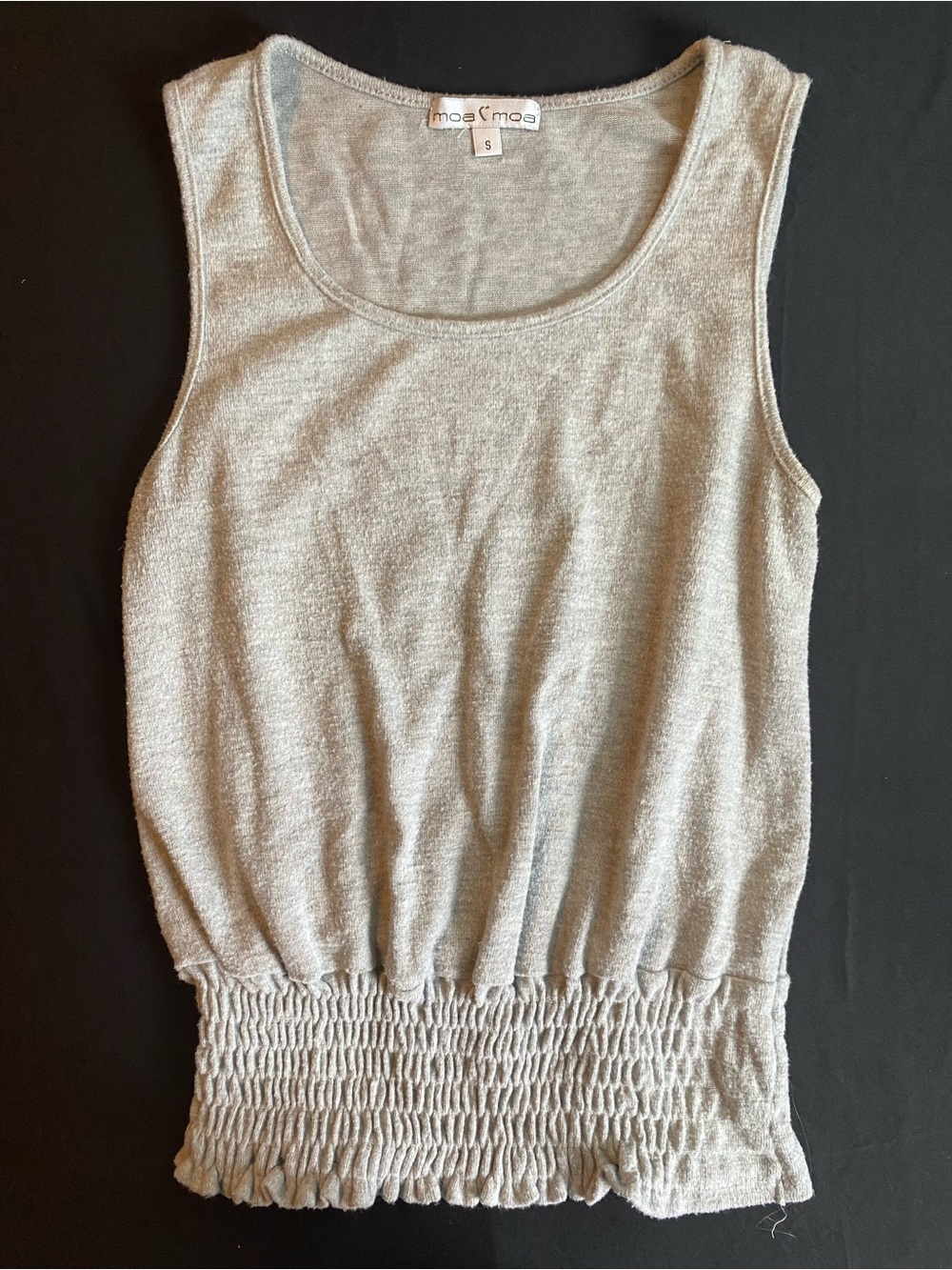Gray Women's Smocked Knit Sweater